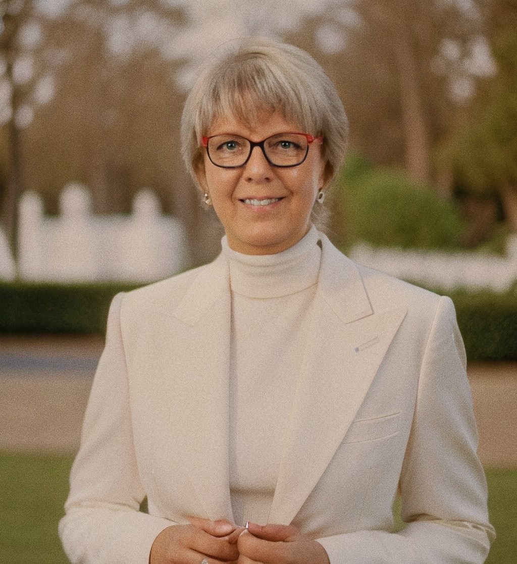 Immobilienmaklerin Simone Grams auf Rügen lächelt herzlich und begrüßt Immobilienverkäuferinnen.